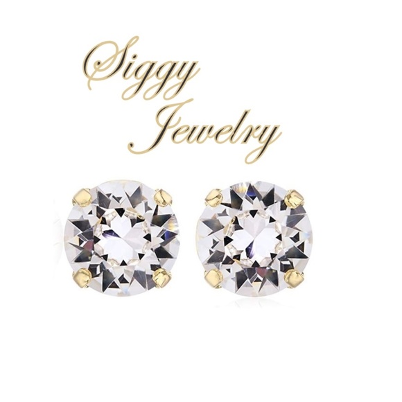 Siggy Jewelry Jewelry - Swarovski® Clear Crystal 8mm Stud Earrings